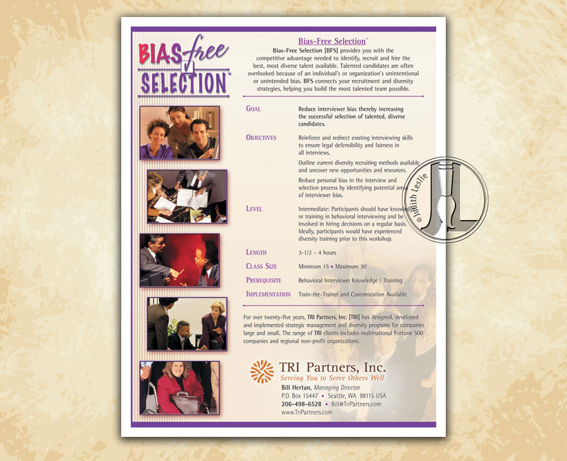 Bias-Free Selection Training Session Flyer