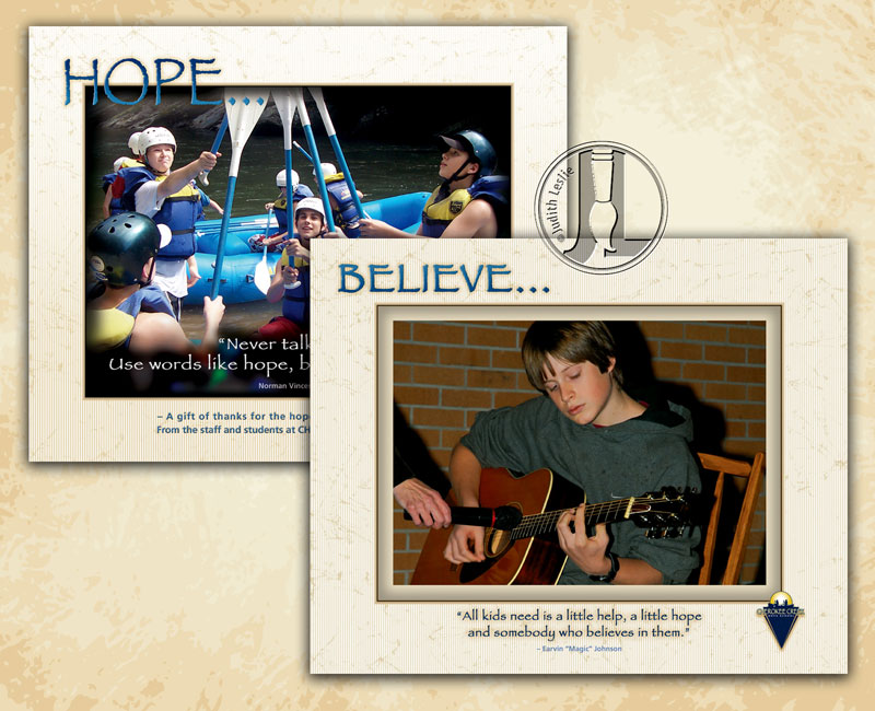 Cherokee Creek Boys School Hope and Believe Faux-Framed Photos