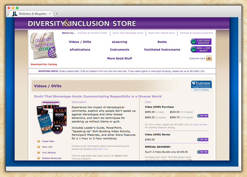 The Diversity and Inclusion Store Website