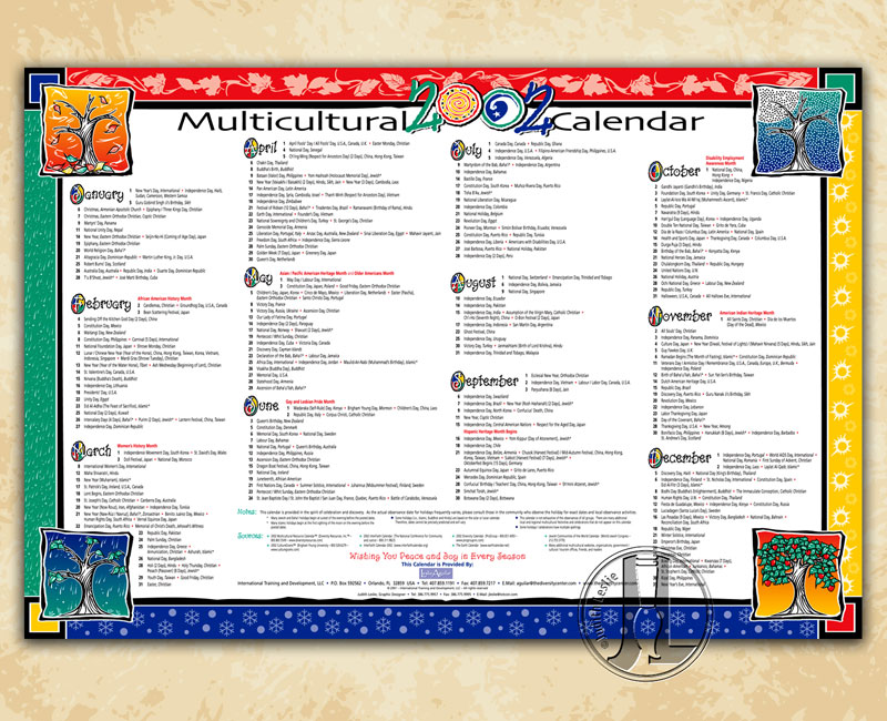 International Training and Development Multicultural 2002 Calendar