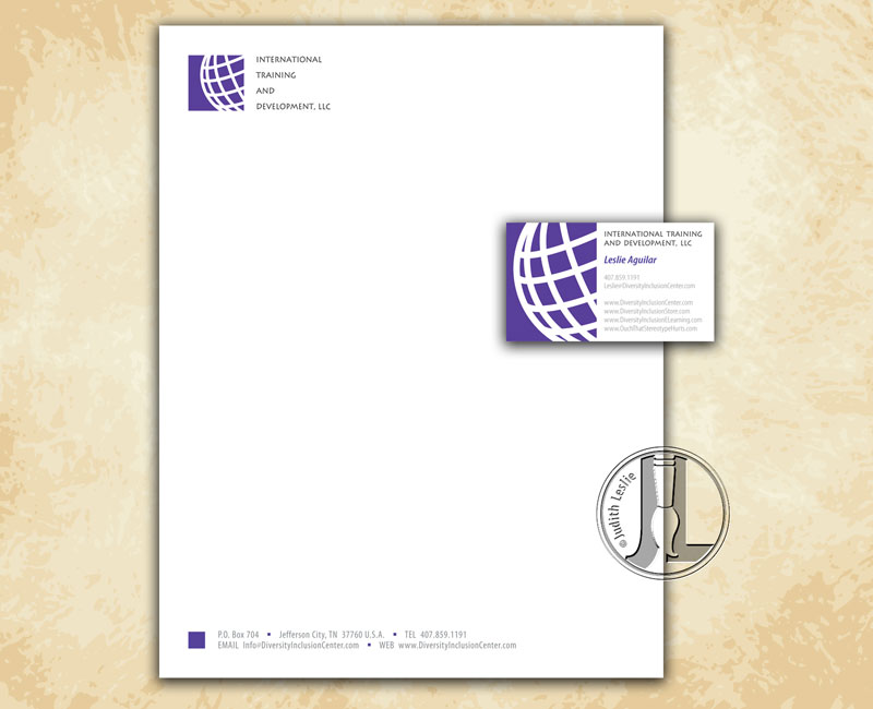 International Training and Development Letterhead and Business Card
