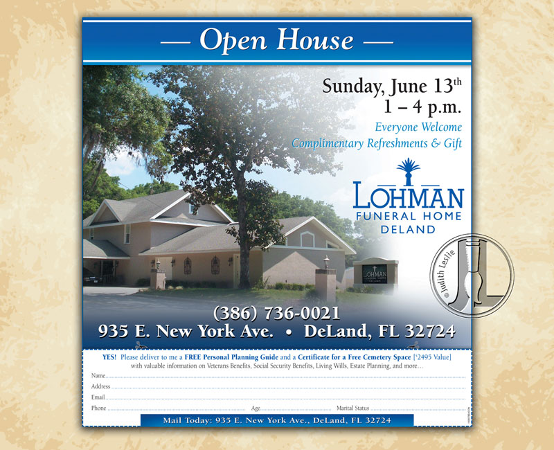 Lohman Funeral Homes Open House Ad with Coupon