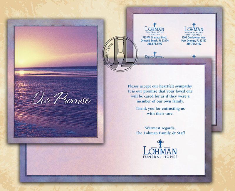 Lohman Funeral Homes Our Promise Pillow Card