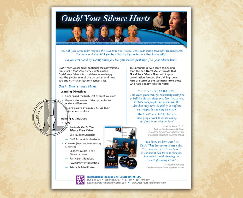 Ouch! Your Silence Hurts Video Training Flyer