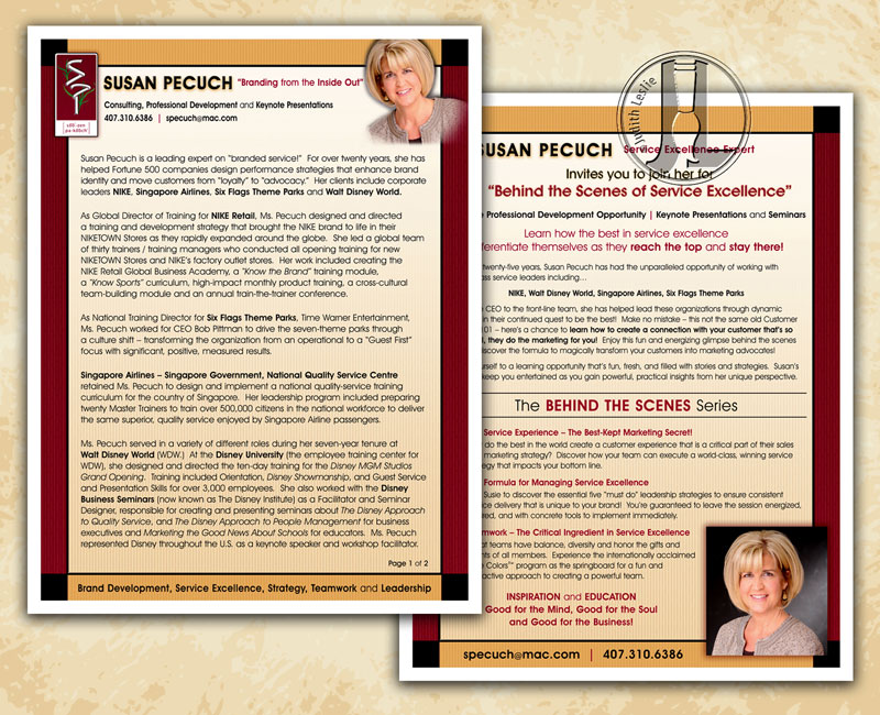Susan Pecuch | Service Excellence | Biography Flyer